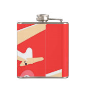 Vliegtuig die  WPA Kleurrijk vliegen Heupfles (Achterkant)