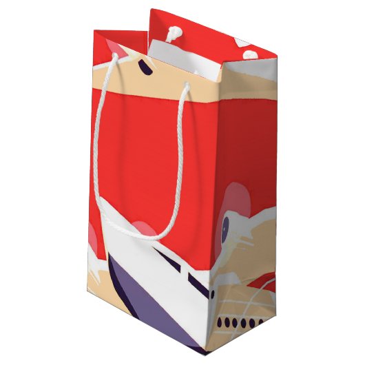 Vliegtuig die WPA Kleurrijk vliegen Klein Cadeauzakje (Achterkant Gekanteld)