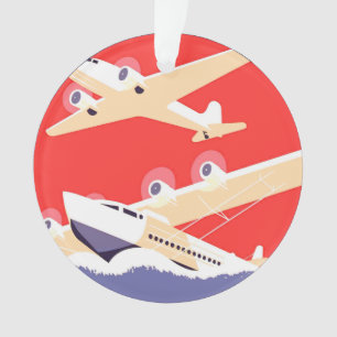 Vliegtuig die  WPA Kleurrijk vliegen Ornament