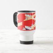 Vliegtuig die  WPA Kleurrijk vliegen Reisbeker (Voorkant links)