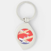 Vliegtuig die  WPA Kleurrijk vliegen Sleutelhanger (Voorkant)