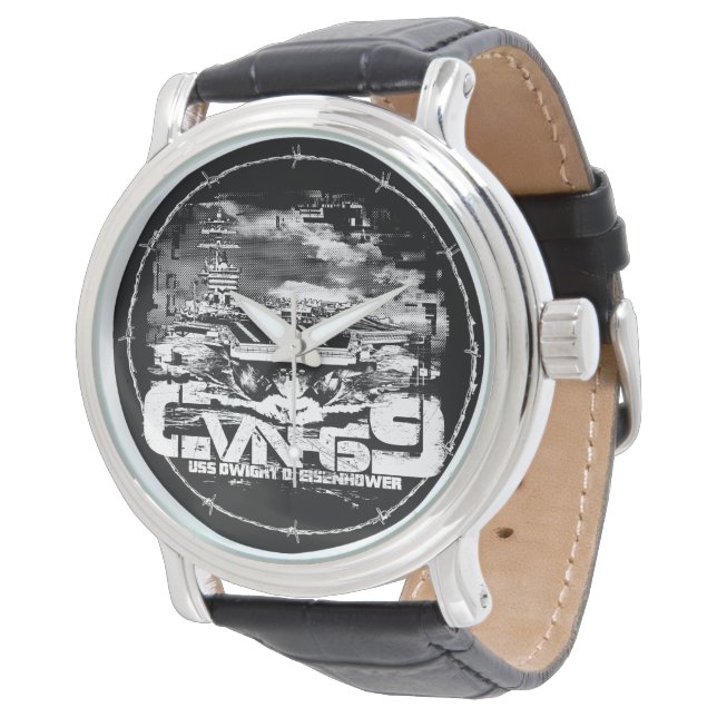 Vliegtuig drager Dwight D. Eisenhower eWatch Horloge (Gekanteld)