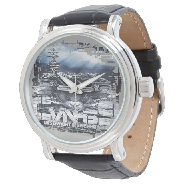 Vliegtuig drager Dwight D. Eisenhower eWatch Horloge (Gekanteld)