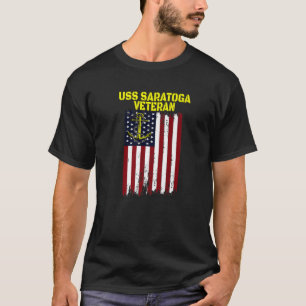 Vliegtuig Drager USS Saratoga CV-60 CVA-60 Veteraa T-shirt