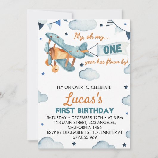  vliegtuig eerste uitnodiging op zaterdag (Voorkant)