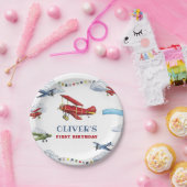  vliegtuig eerste verjaardag Borden Papieren Bordje (Feest)