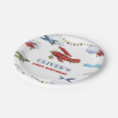 vliegtuig eerste verjaardag Borden Papieren Bordje (Gekanteld)