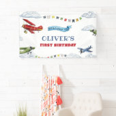 vliegtuig eerste verjaardag welkomstbanner spandoek (Insitu)