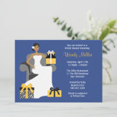 Vliegtuig en Gele Bridal Shower Kaart (Staand voorkant)