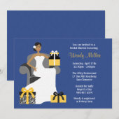 Vliegtuig en Gele Bridal Shower Kaart (Voorkant / Achterkant)