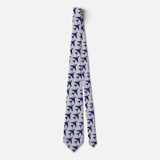 vliegtuig- en kompasontwerp donkerblauw stropdas (Voorkant)
