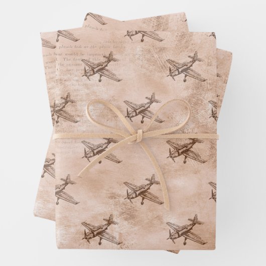  vliegtuig en krantenpapier inpakpapier vel (In situ)