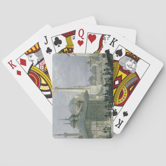 Vliegtuig en plein van de Sofia, Istanbul, engra Speelkaarten (Achterkant)