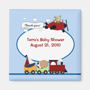 VLIEGTUIG EN TREIN Baby shower Favor Magnet Magneet