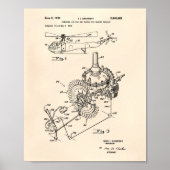 Vliegtuig Engine 1953 Patent Art Old Peper Poster (Voorkant)