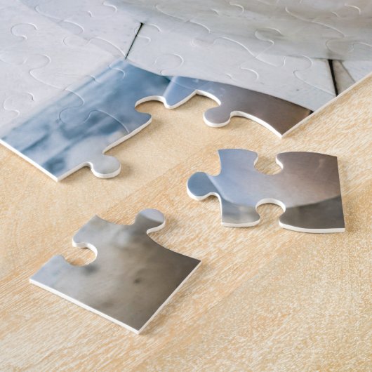 Vliegtuig-engine en blauwe propeller legpuzzel (Zijkant)