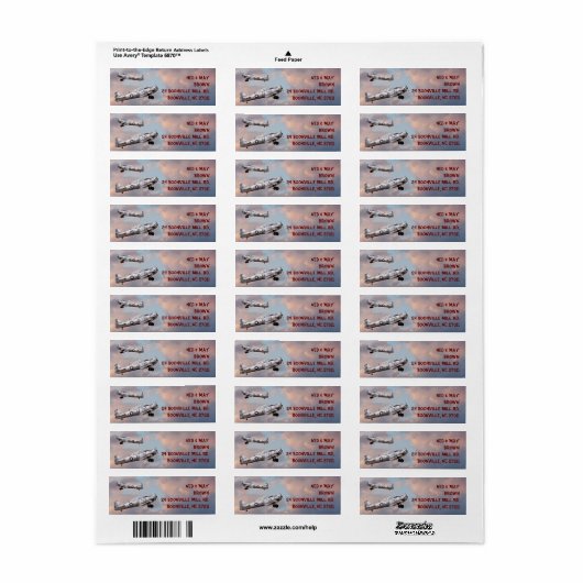 VLIEGTUIG- ETIKETTERING VAN HET TERUGKERNADRES ETIKET (Full Sheet)