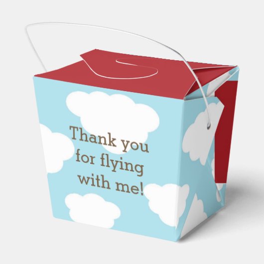 Vliegtuig Favor Box Red Plane gepersonaliseerd Bedankdoosjes (Achterkant)