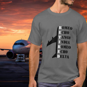 Vliegtuig Gepensioneerd Nato Fonetisch Alfabet Luc T-shirt