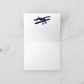  vliegtuig gepersonaliseerd bruiloft bedankkaart (Binnen)