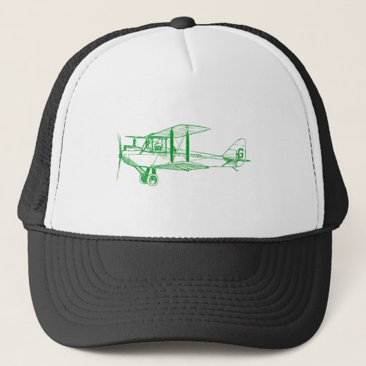 vliegtuig - groen gras trucker pet (Voorkant)