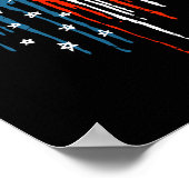 Vliegtuig Hart Rood Wit Blauw Amerikaanse vlag 4e  Poster (Hoek)