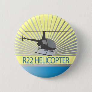 Vliegtuig helikopter ronde button 5,7 cm