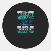 Vliegtuig Het is een Vliegtuig-mechanisch ding. Ronde Sticker (Voorkant)