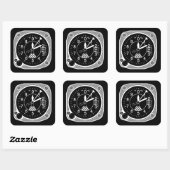 Vliegtuig hoogtemeterinstrument vierkante sticker (Vel)