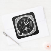 Vliegtuig hoogtemeterinstrument vierkante sticker (Envelop)