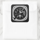 Vliegtuig hoogtemeterinstrument vierkante sticker (Tas)