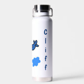 Vliegtuig in de wolken Gepersonaliseerd Waterfles (Achterkant)