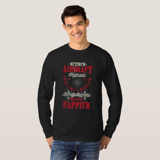 Vliegtuig in ruste, mechanisch technisch onderhoud t-shirt (Voorkant volledig)