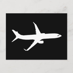 Vliegtuig Jet Liner Silhouette Flying Black Decor Briefkaart