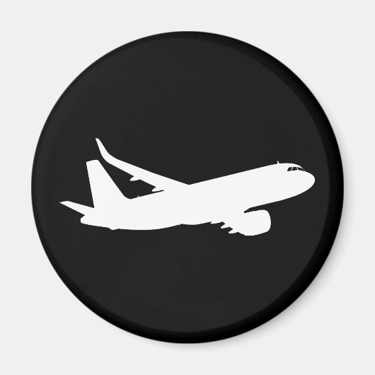 Vliegtuig Jet Liner Silhouette Flying Black Decor Magneet (Voorkant)