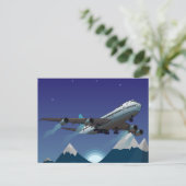 vliegtuig. Jumbojet. Feestdagenkaart (Staand voorkant)