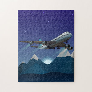 vliegtuig. Jumbojet. Legpuzzel