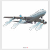 vliegtuig. Jumbojet. Sticker (Vel)