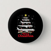 Vliegtuig Kerstboom Vrolijk Kerstfeest Hoogstwaars Ronde Button 5,7 Cm (Voorkant)