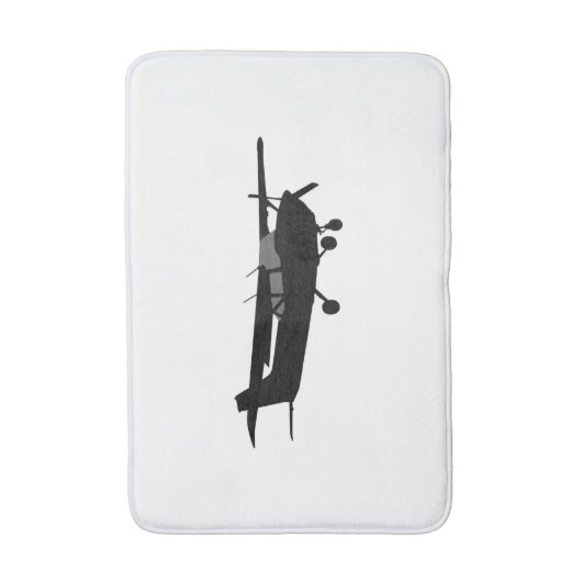 Vliegtuig Klassieke Cessna Black Silhouette Flying Badmat (Voorkant Verticaal)
