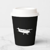 Vliegtuig Klassieke Cessna Silhouette Flying Decor Papieren Bekers (Voorkant)