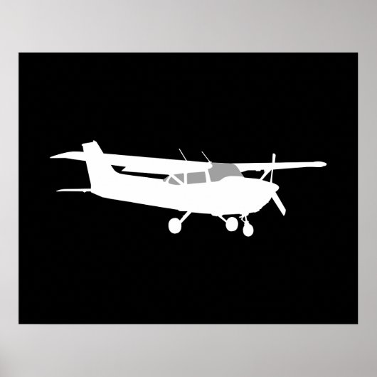 Vliegtuig Klassieke Cessna Silhouette Flying Decor Poster (Voorkant)
