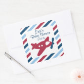 Vliegtuig Luchtpost Vierkante Sticker (Envelop)