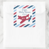 Vliegtuig Luchtpost Vierkante Sticker (Tas)