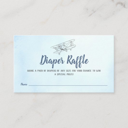 Vliegtuig Luier Raffle Behuizing Kaart (Voorkant)
