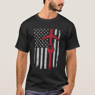 Vliegtuig Mechanic American Flag Aviation Technici T-shirt
