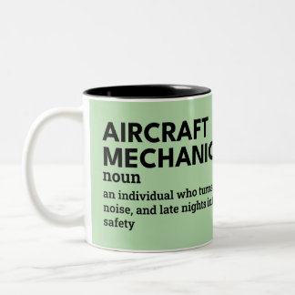 Vliegtuig Mechanic - Aviation Humor Gift Tweekleurige Koffiemok