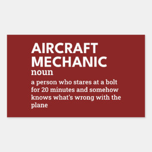 Vliegtuig Mechanic Definition Aviation Maintenance Rechthoekige Sticker