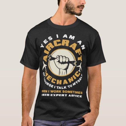 Vliegtuig Mechanic Expert Aviation Funny Vliegtuig T-shirt (Voorkant)