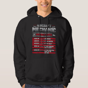 Vliegtuig Mechanic Hourly Rate Vliegtuig Hoodie